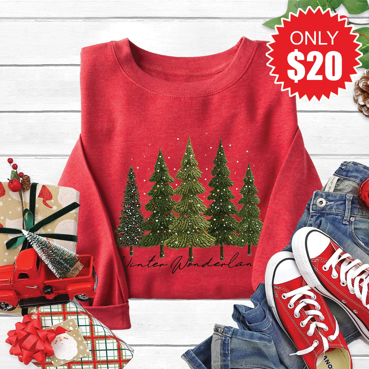 Winter Wonderland Sweatshirt - Heather Scarlet - 20 product image 1