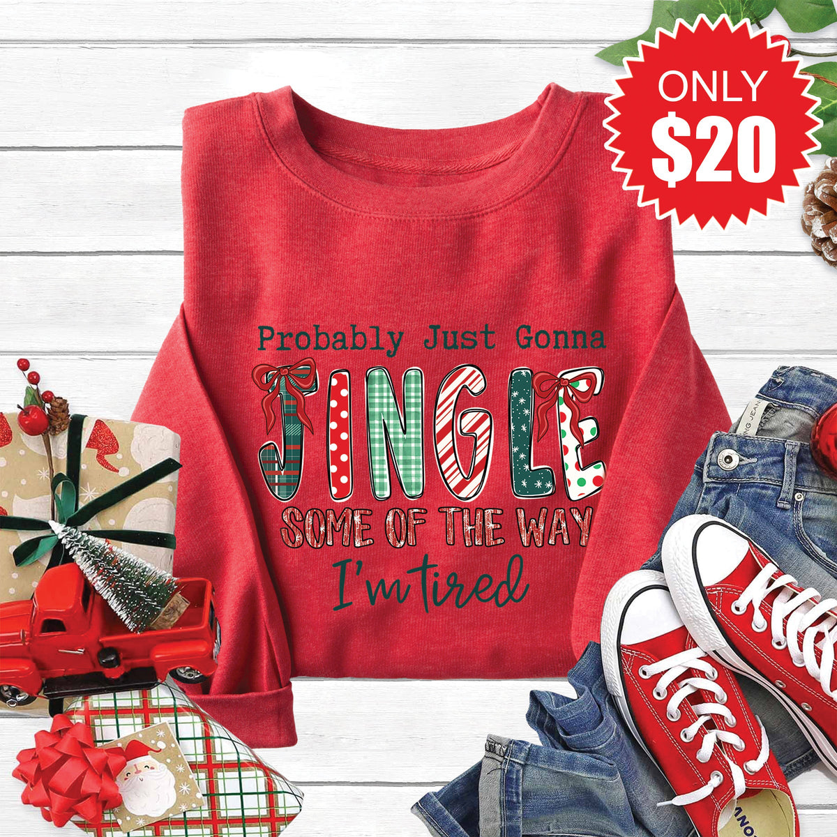 Jingle Some Of The Way Sweatshirt - Heather Scarlet - 20 product image 1