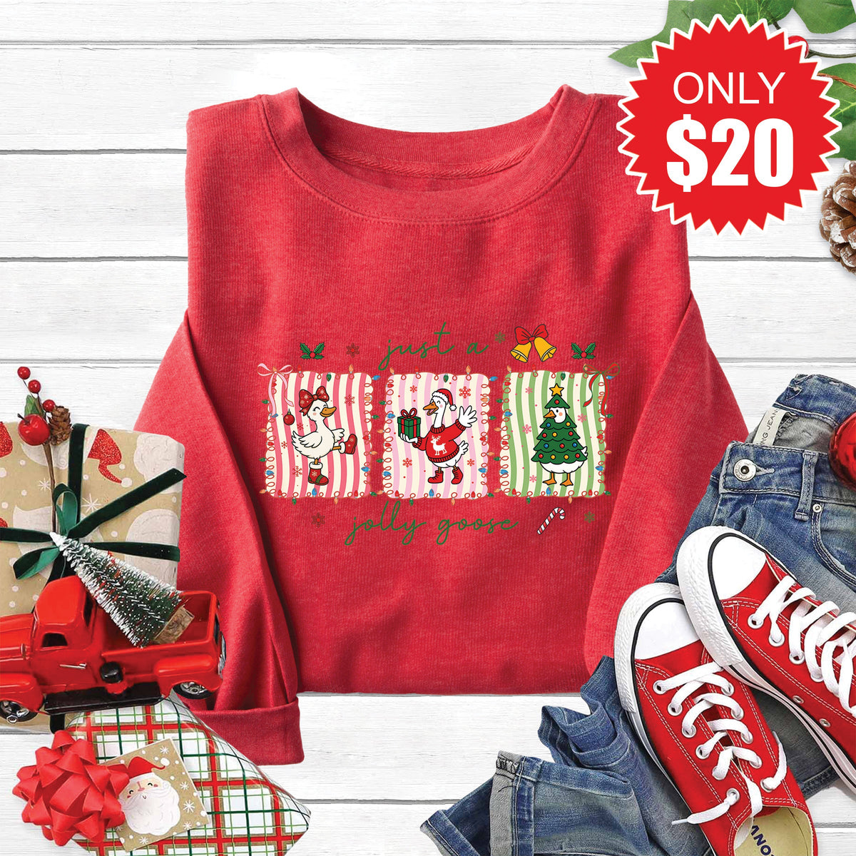 Jolly Goose Sweatshirt - Heather Scarlet - 20 product image 1
