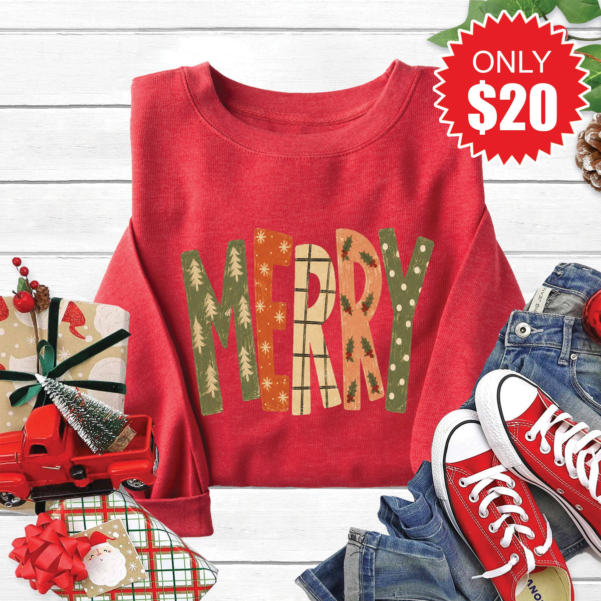 Merry Sweatshirt - Heather Scarlet - 20 product image 1