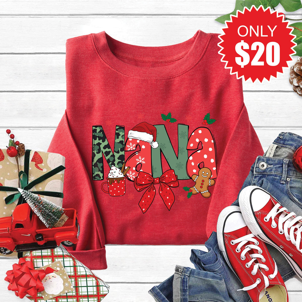 Nana Sweatshirt - Heather Scarlet - 20 product image 1