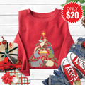 Nativity Tree Sweatshirt - Heather Scarlet - 20 product image 1