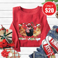 Chicken Christmas Sweatshirt - Heather Scarlet - 20 product image 1