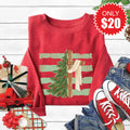 Cross and Christmas Tree Sweatshirt - Heather Scarlet - 20 product image 1