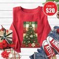 Christmas Tree Sweatshirt - Heather Scarlet - 20 product image 1