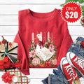 Christmas Goose Sweatshirt - Heather Scarlet - 20 product image 1