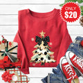 Glitter Christmas Tree Sweatshirt - Heather Scarlet - 20 product image 1