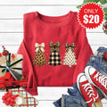 Christmas Leopard Sweatshirt - Heather Scarlet - 20 product image 1
