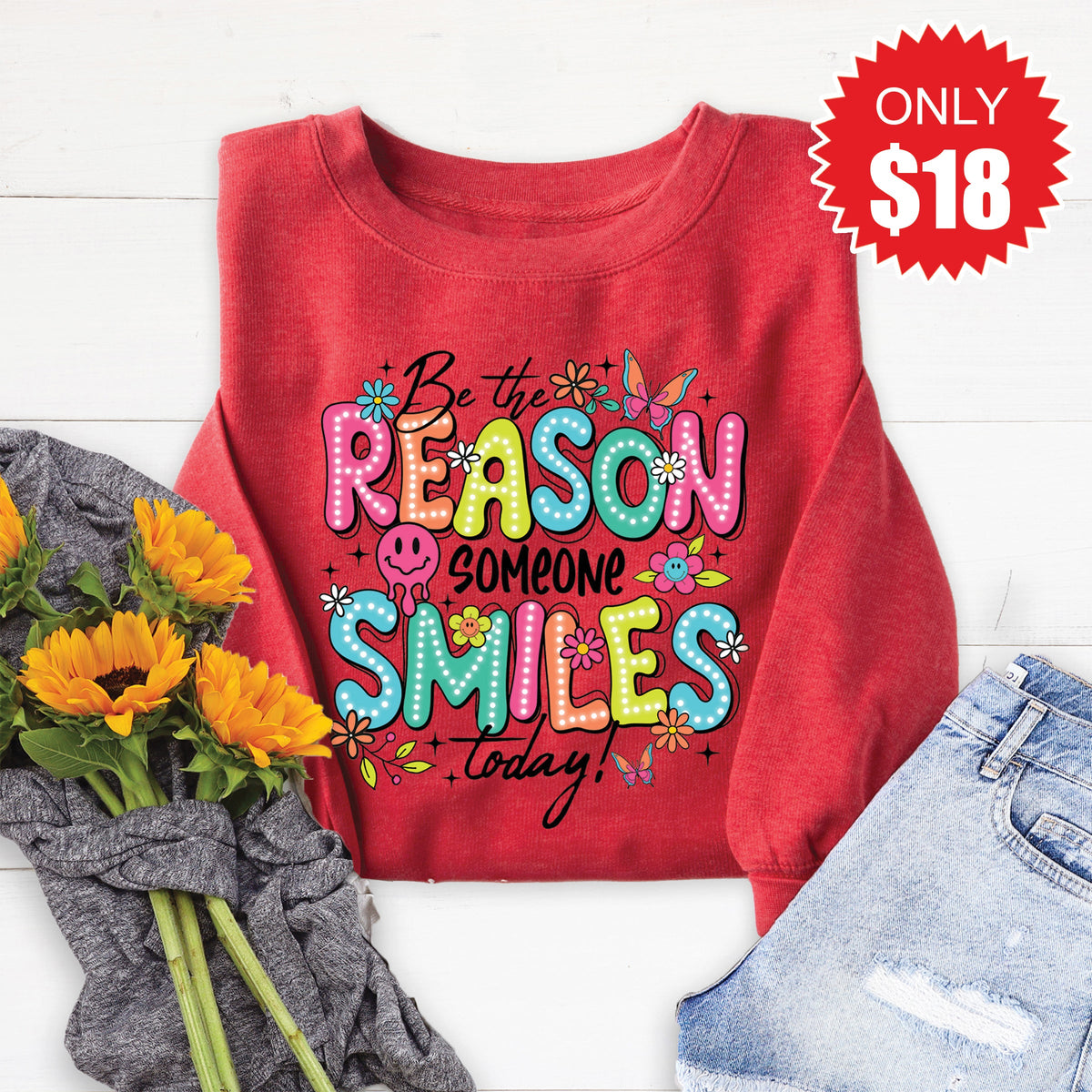 Be The Reason Sweatshirt - Heather Scarlet - 18 product image 1