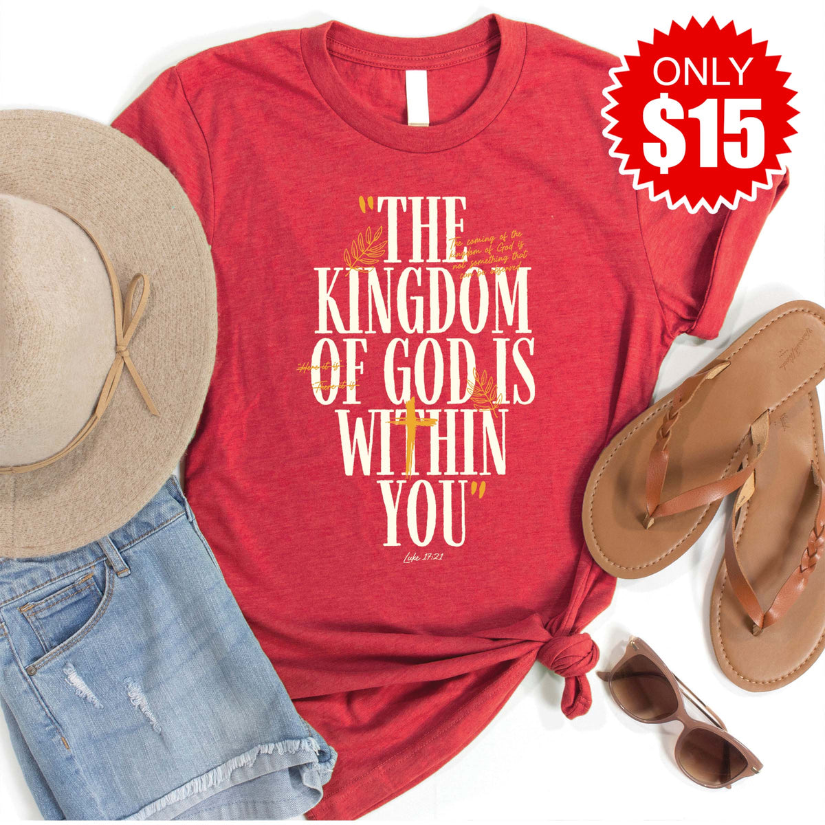 Kingdom of God Tee - Heather Scarlet - 15 product image 1