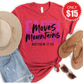 Faith Moves Mountains Tee - Heather Scarlet - 15 product image 1