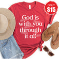 God Is With You Tee - Heather Scarlet - 15 product image 1