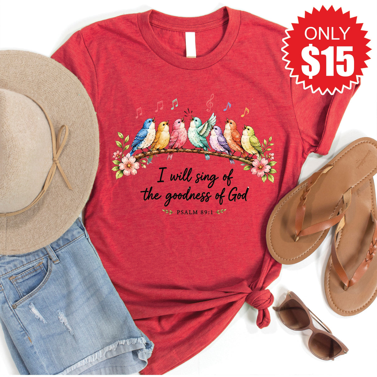 Goodness of God Tee - Heather Scarlet - 15 product image 1