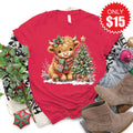 Christmas Cow Tee - Heather Scarlet - 15 product image 1