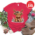 Christmas Cow Tee - Heather Scarlet - 15 product image 1