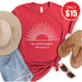 The World Is Brighter Tee - Heather Scarlet - 15 product image 1