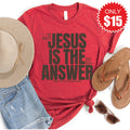 Jesus Is The Answer Tee - Heather Scarlet - 15 product image 1