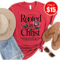 Rooted In Christ Tee - Heather Scarlet - 15 product image 1