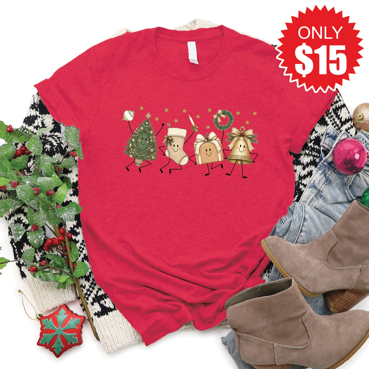 Christmas Tee - Heather Scarlet - 15 product image 1
