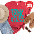 Jesus Over Everything Tee - Heather Scarlet - 15 product image 1