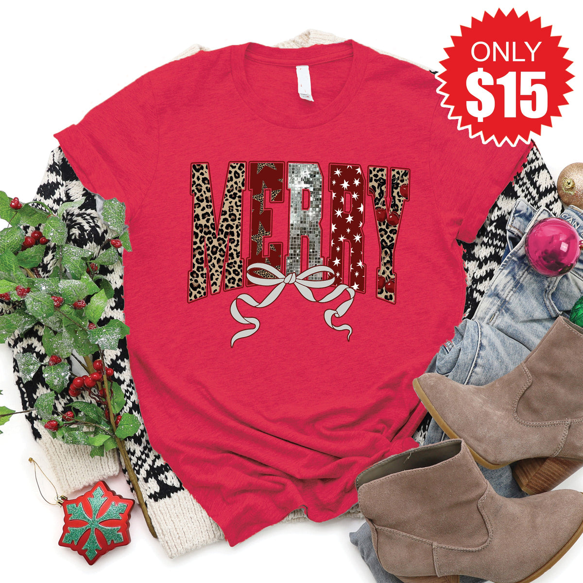 Merry Tee - Heather Scarlet - 15 product image 1