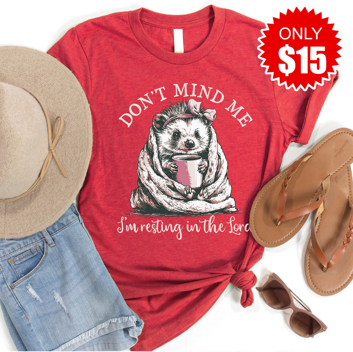 Resting in the Lord Tee - Heather Scarlet - 15 product image 1