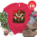 Christmas Cross Tee - Heather Scarlet - 15 product image 1