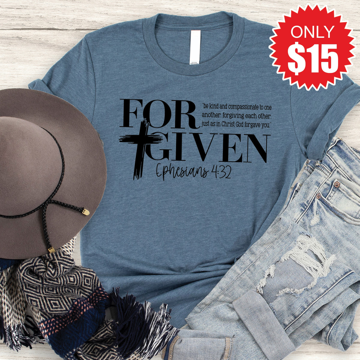 Forgiven Tee - Heather Slate - 15 product image 1