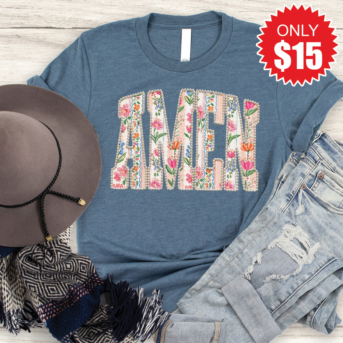 Amen Tee - Heather Slate - 15 product image 1