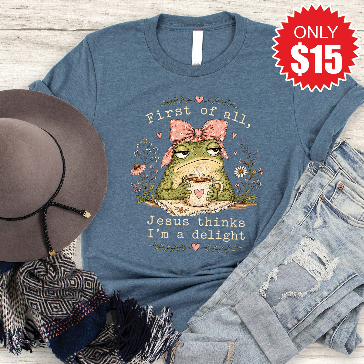 I'm A Delight Tee - Heather Slate - 15 product image 1