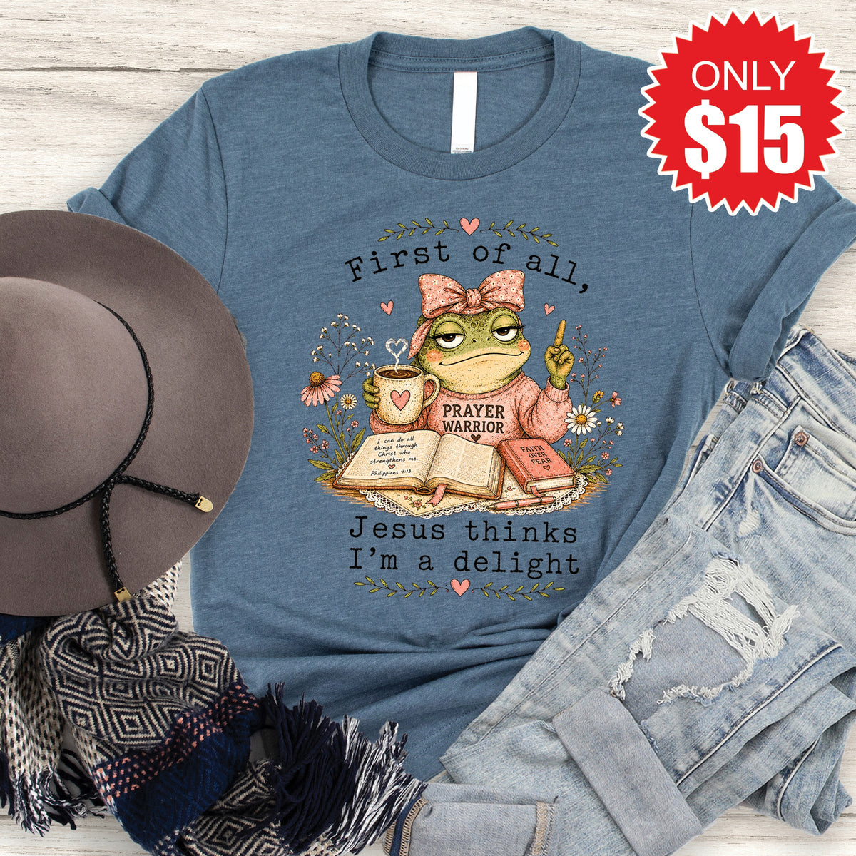 I'm A Delight Tee - Heather Slate - 15 product image 1