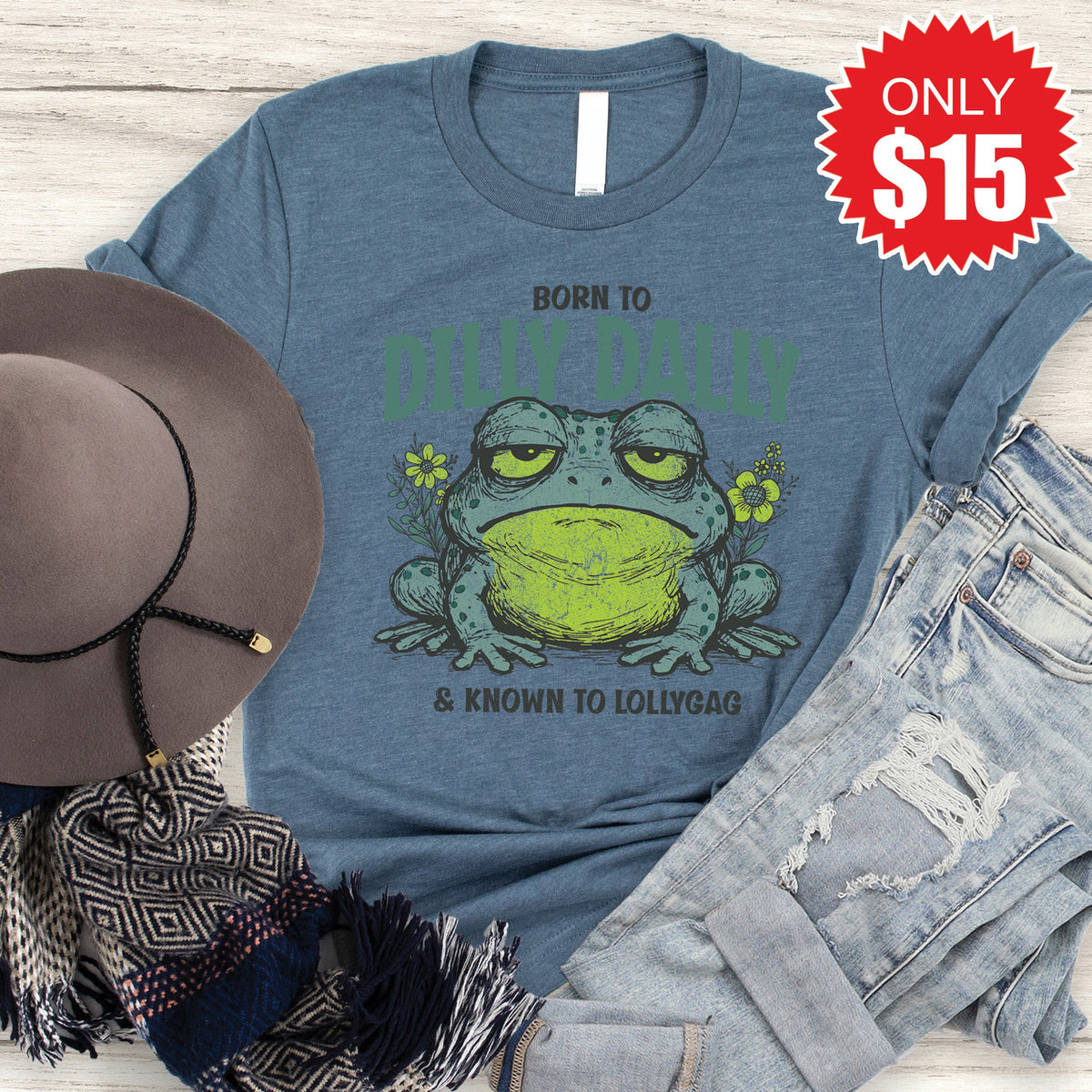 Dilly Dally Tee - Heather Slate - 15 product image 1