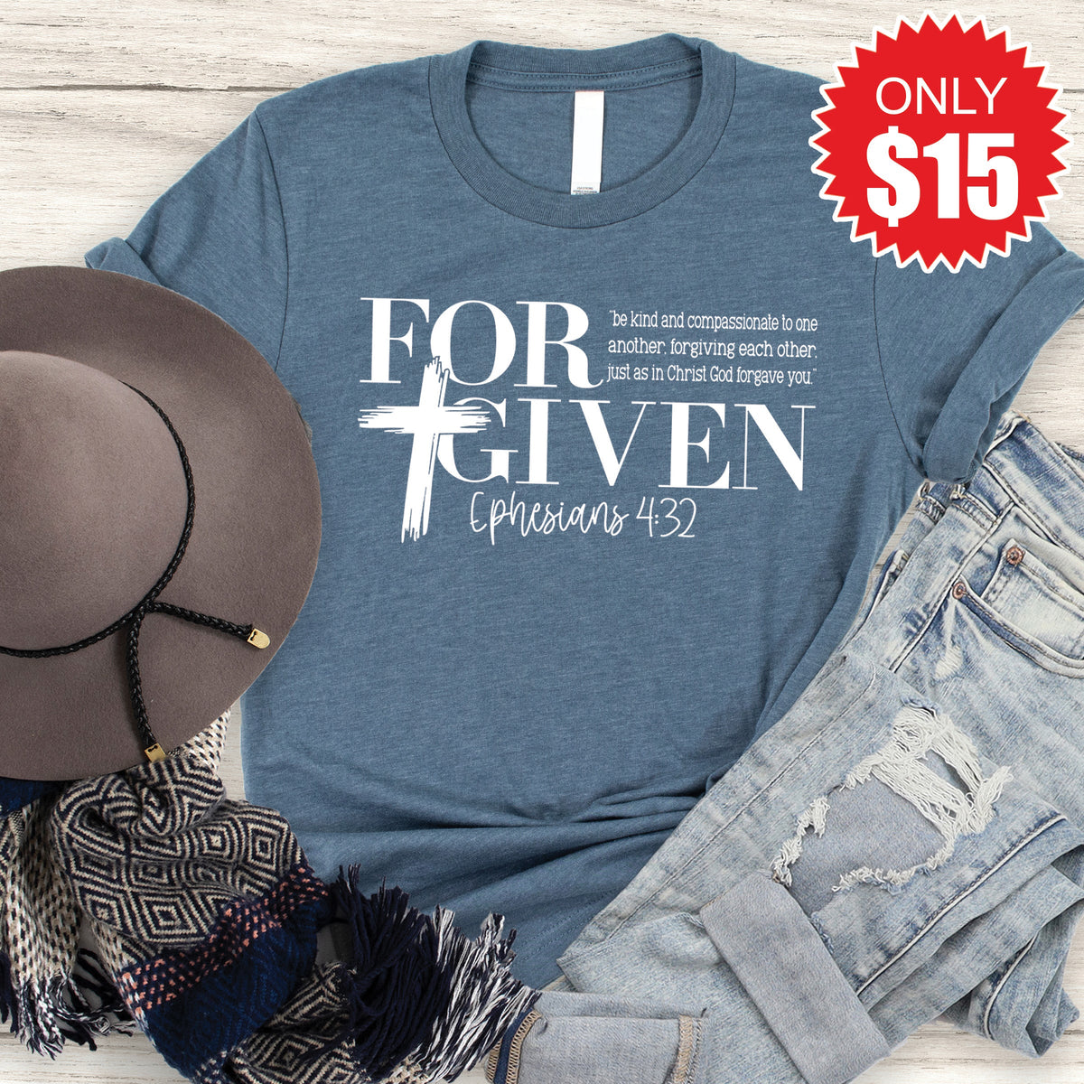 Forgiven Tee - Heather Slate - 15 product image 1