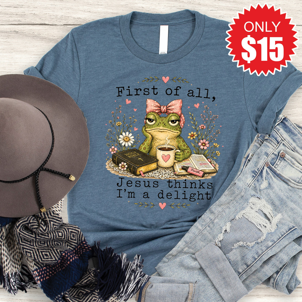 I'm A Delight Tee - Heather Slate - 15 product image 1