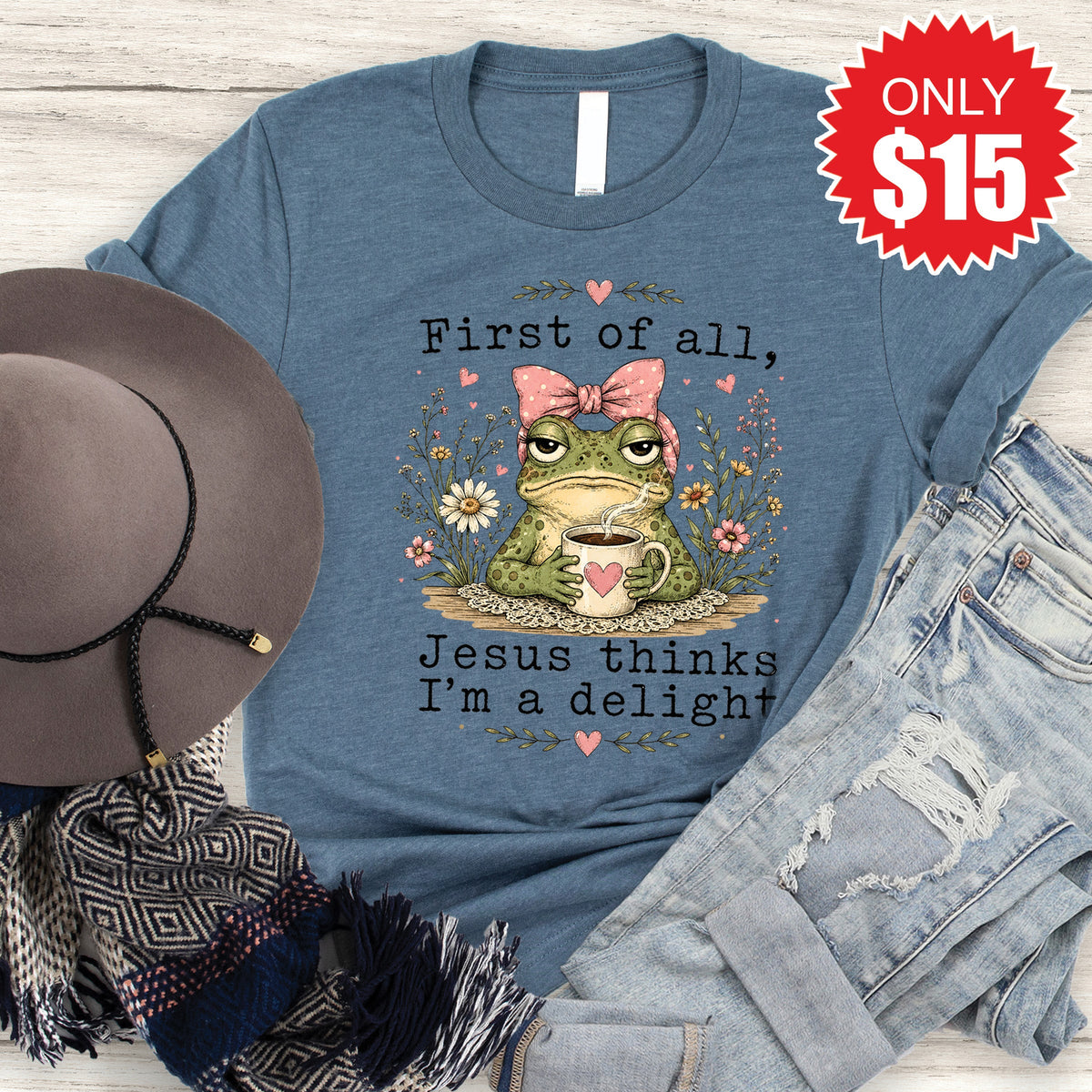 I'm A Delight Tee - Heather Slate - 15 product image 1