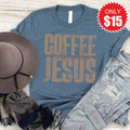 Coffee and Jesus Tee - Heather Slate - 15 product image 1