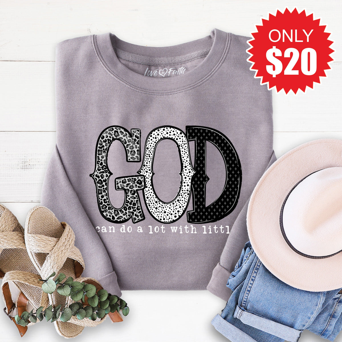 God Can Do A Lot Sweatshirt - Heather Storm - 20 product image 1