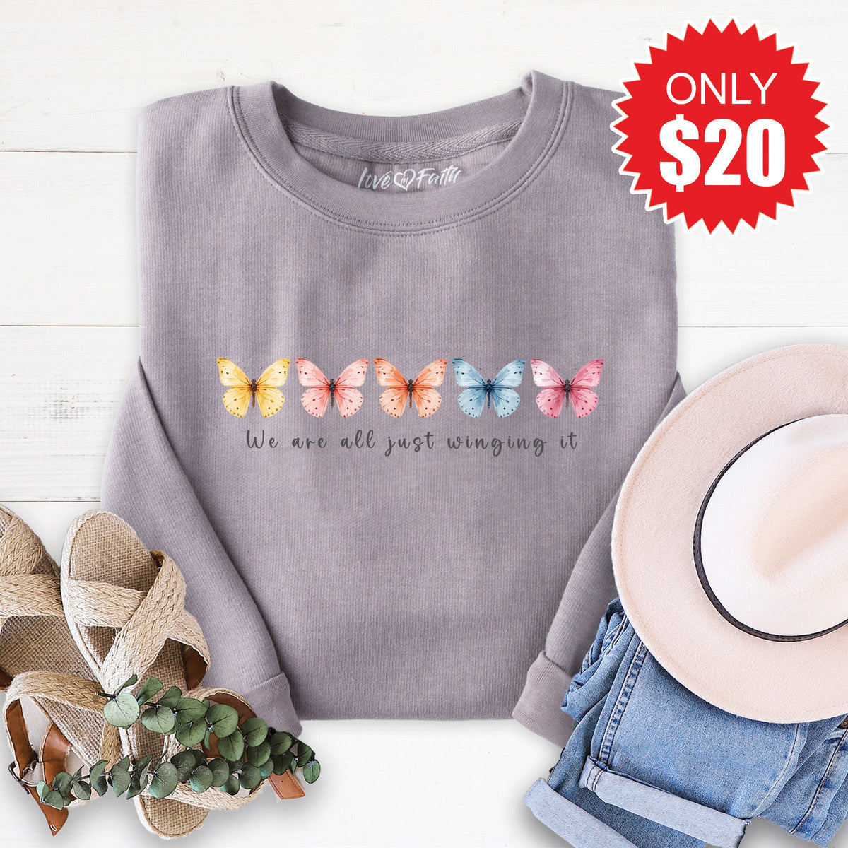 Just Winging It Sweatshirt - Heather Storm - 20 product image 1