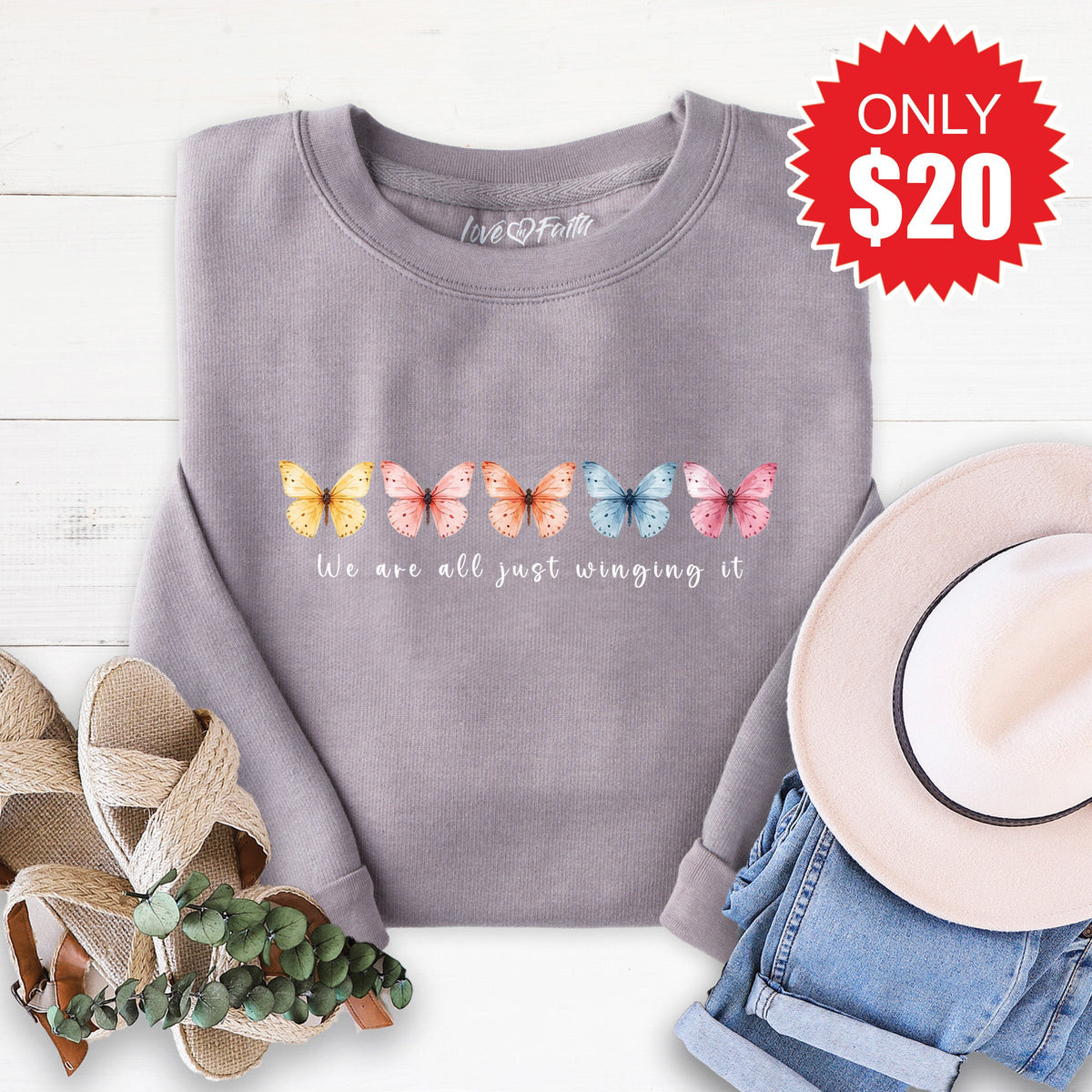 Just Winging It Sweatshirt - Heather Storm - 20 product image 1