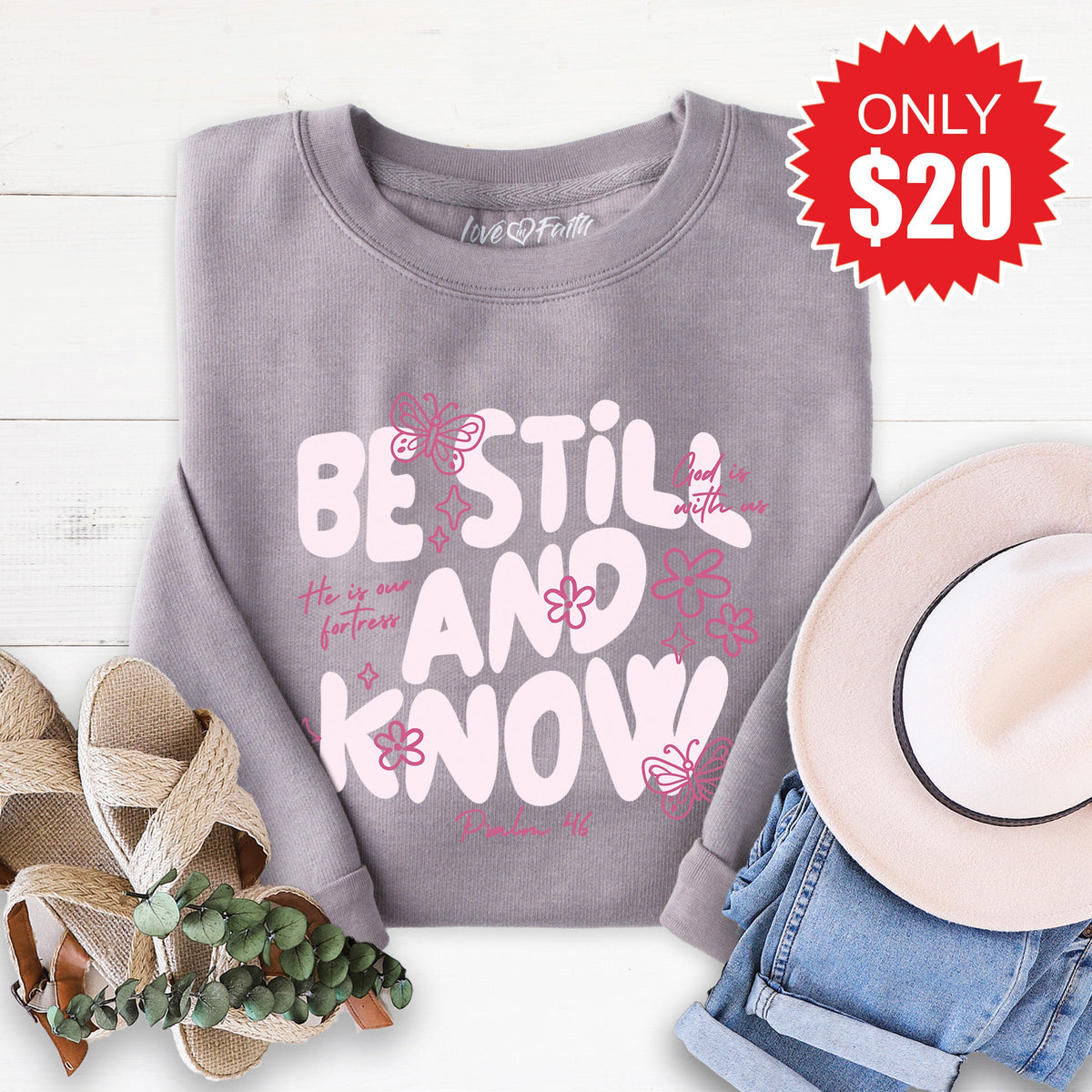 Be Still And Know Sweatshirt - Heather Storm - 20 product image 1