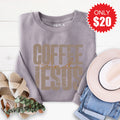 Coffee and Jesus Sweatshirt - Heather Storm - 20 product image 1