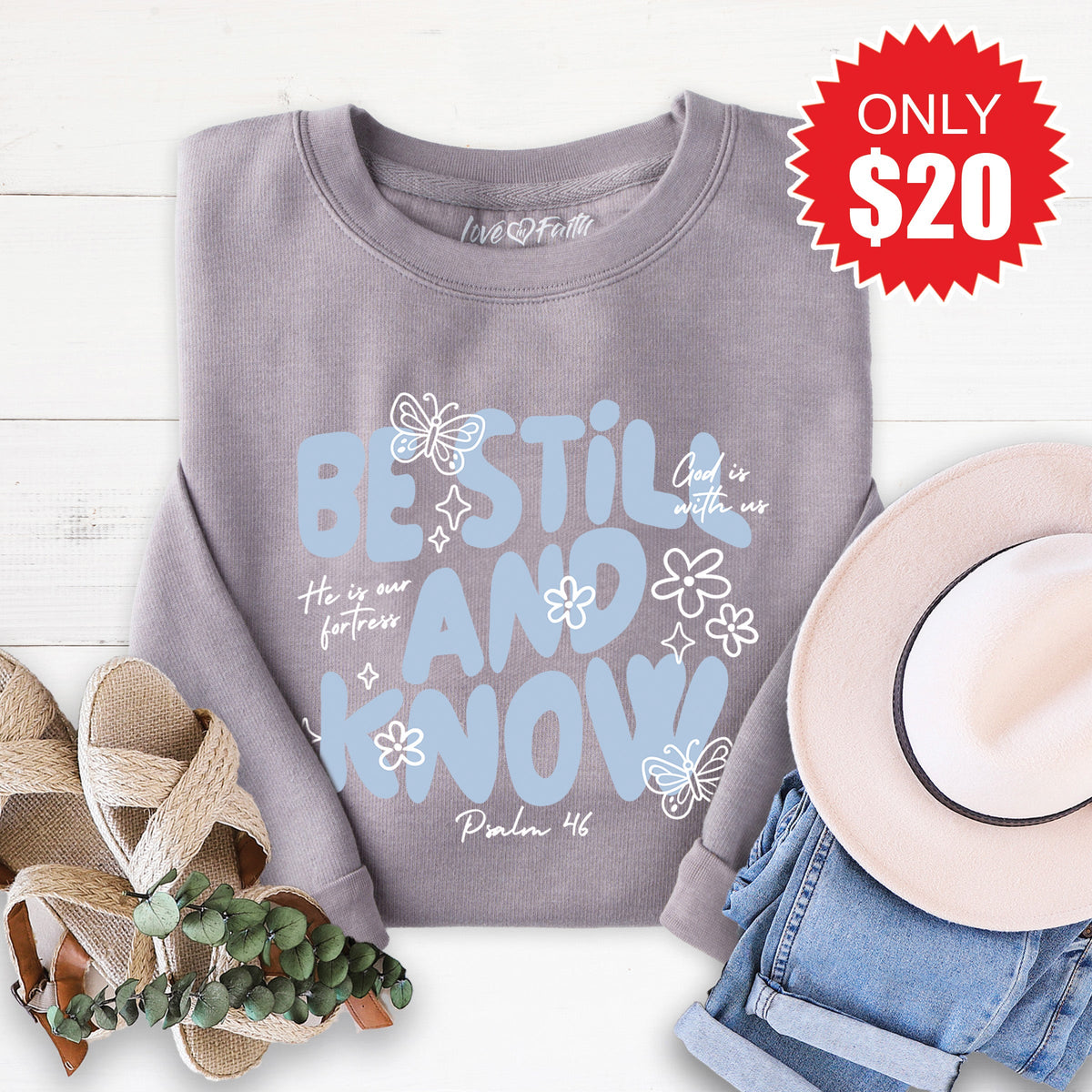 Be Still And Know Sweatshirt - Heather Storm - 20 product image 1