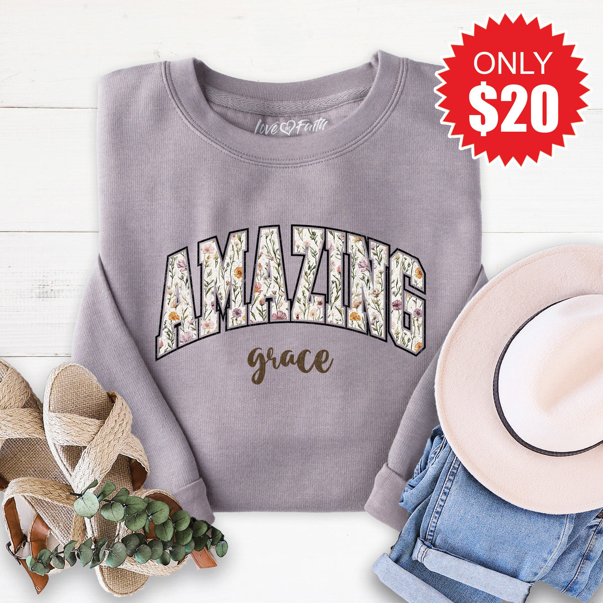 Amazing Grace Sweatshirt - Heather Storm - 20 product image 1