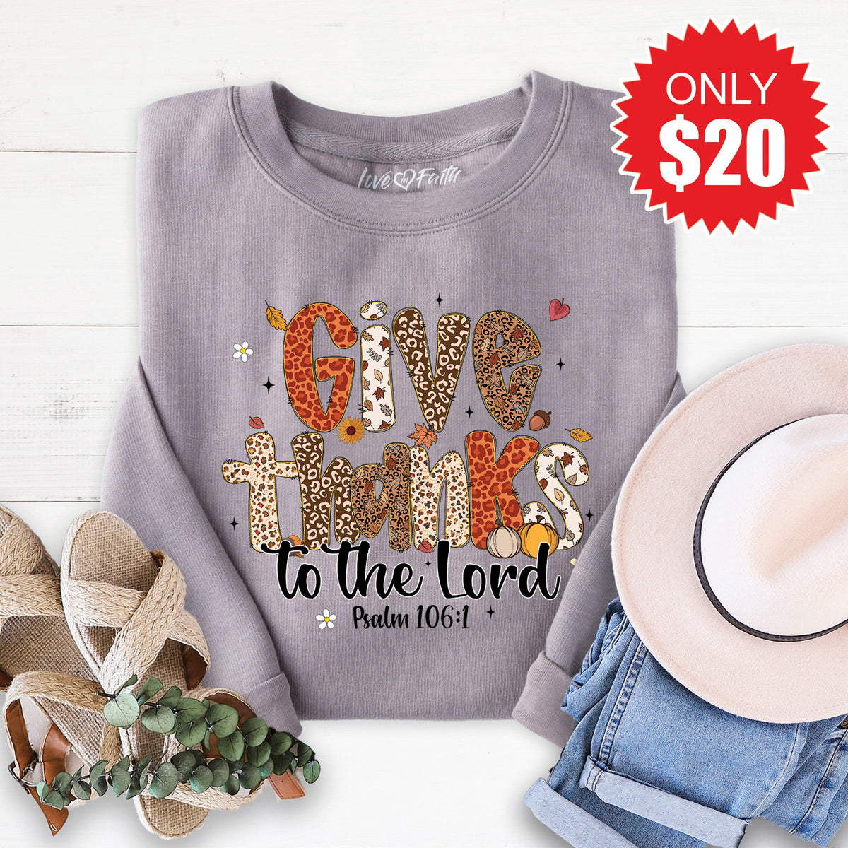 Give Thanks Sweatshirt - Heather Storm - 20 product image 1