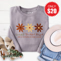 Grateful Thankful Blessed Flowers Sweatshirt - Heather product image 1