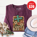 Simply Blessed Sweatshirt - Heather Sugar Plum - 20 product image 1