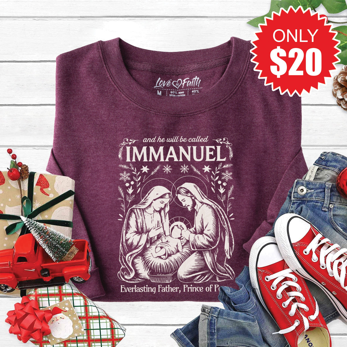 Immanuel Sweatshirt - Heather Sugar Plum - 20 product image 1