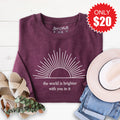 The World Is Brighter Sweatshirt - Heather Sugar Plum - 20 product image 1
