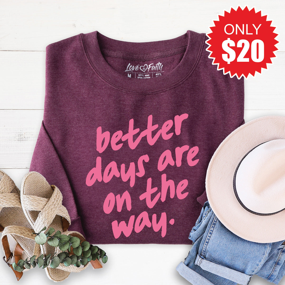 Better Days Sweatshirt - Heather Sugar Plum - 20 product image 1