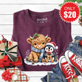 Christmas Cow Sweatshirt - Heather Sugar Plum - 20 product image 1